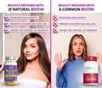 JE Natural Biotina para Cabello, Piel y Uñas, 20.000 μg, con Vitamina C y Colágeno, 60 Cápsulas