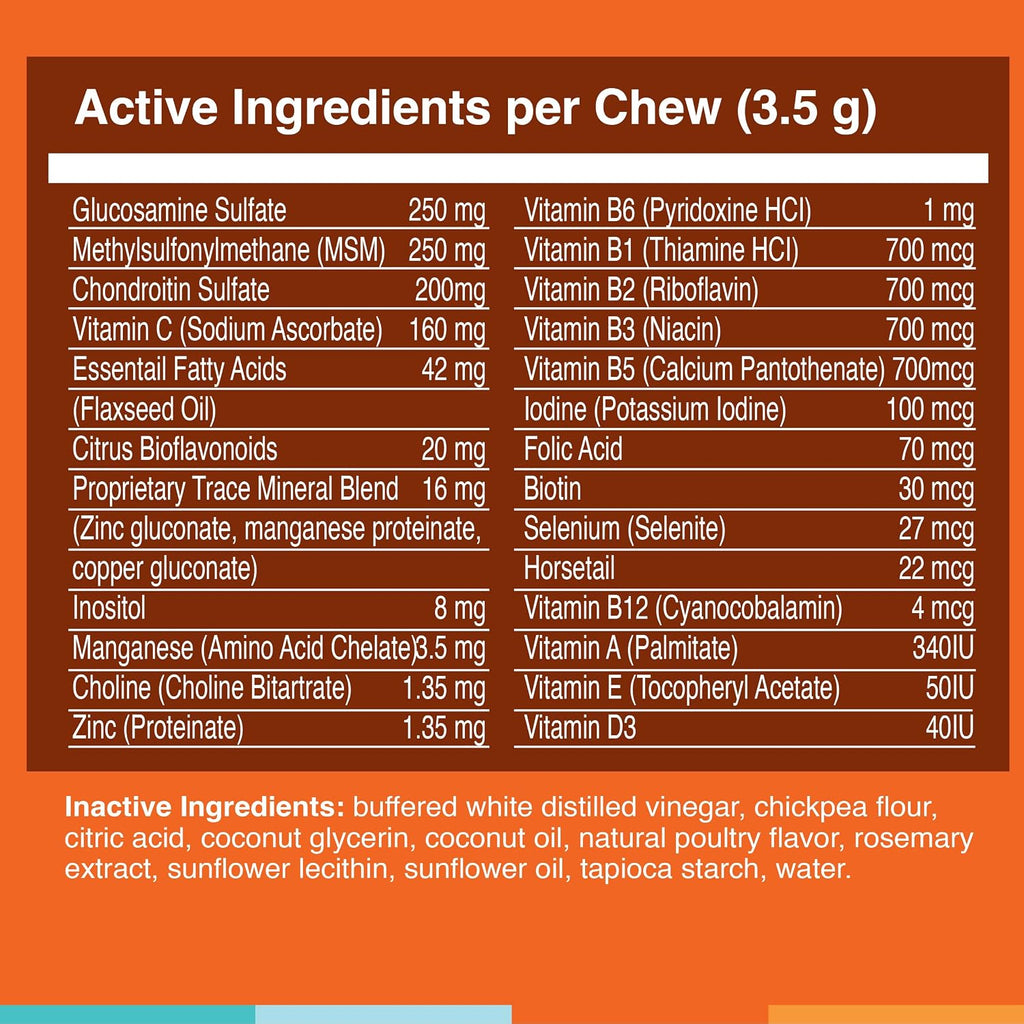 Masticables Multivitamínicos para Perros (90 uds), Glucosamina para Articulaciones, Omega-3 y Vitaminas para Piel, Hígado y Corazón - Spectrin de Nusentia
