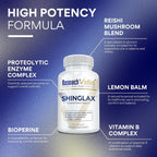 Research Verified Shinglax - Melisa, Enzimas Proteolíticas, Complejo de Hongos, Complejo B, Orégano, Zinc - Sin OGM, Hecho en EE.UU. - 180 Cápsulas (3x60)