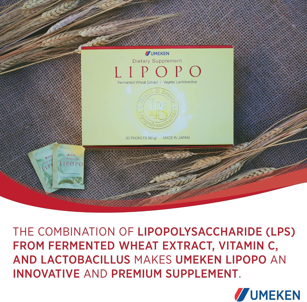 Umeken Lipopo - Lipopolisacárido, Betaglucano de Levadura, Bacterias del Ácido Láctico y Vitamina C - 180 Sobres (Pack de 2)