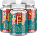 Gomitas de Biotina para Cabello, Piel y Uñas - Lazpowfi - 2 Pack (60 Días) - Sabor Arándano