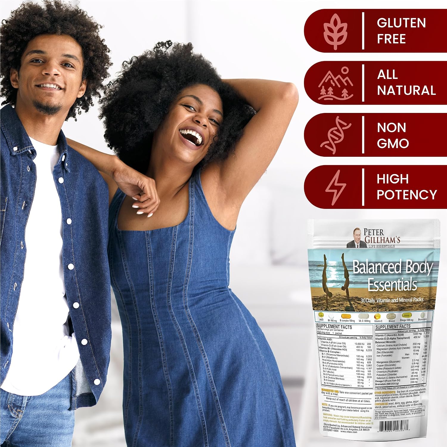Peter's Choice Multivitamínico y Mineral Diario Natural – 2 Paquetes de 30 Sobres, Alta Potencia, Vegano, No-GMO