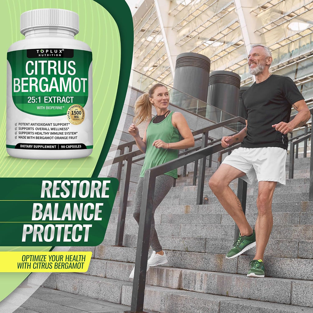 Citrus Bergamot Supplement 1500mg - 25:1 Extract - 90 Cápsulas