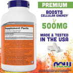 NOW Foods Acetil L-Carnitina 500 mg, 360 Cápsulas Vegetales - No OGM