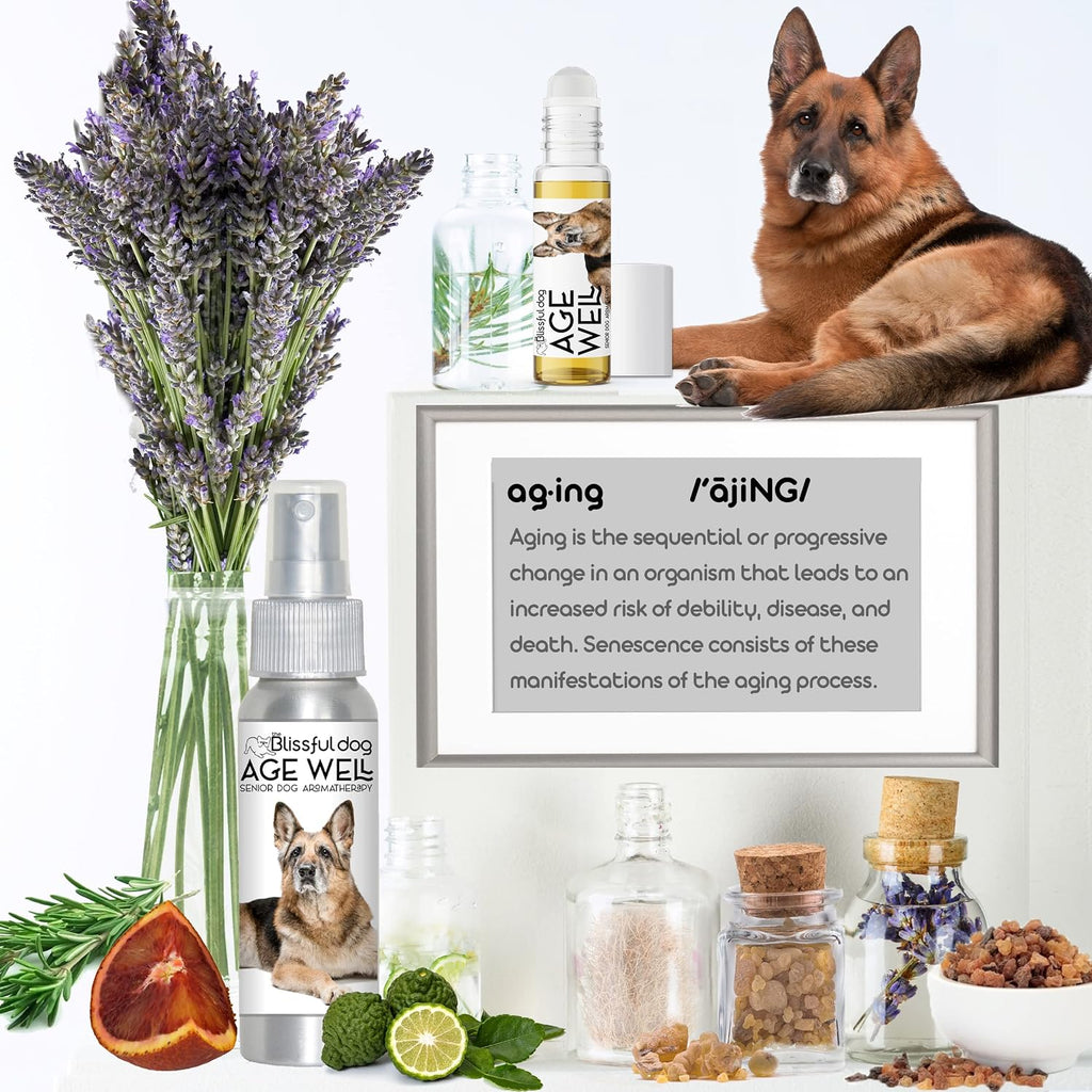 Spray Aromaterapia The Blissful Dog Age Well para Pastor Alemán