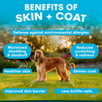 Petz Park Suplemento para Piel y Pelaje de Perro - 90 Dosis - Omega 3, Zinc y Biotina - Polvo para Perros