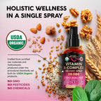 Spray de Complejo B Orgánico USDA - 8 Vitaminas B - Sabor Bayas - 60 ml