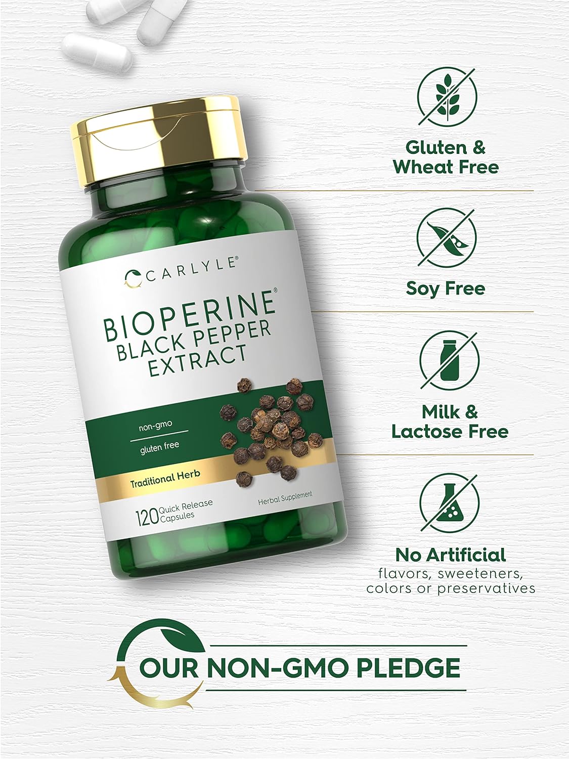 Carlyle Bioperine 10mg | 120 Cápsulas | Extracto de Pimienta Negra