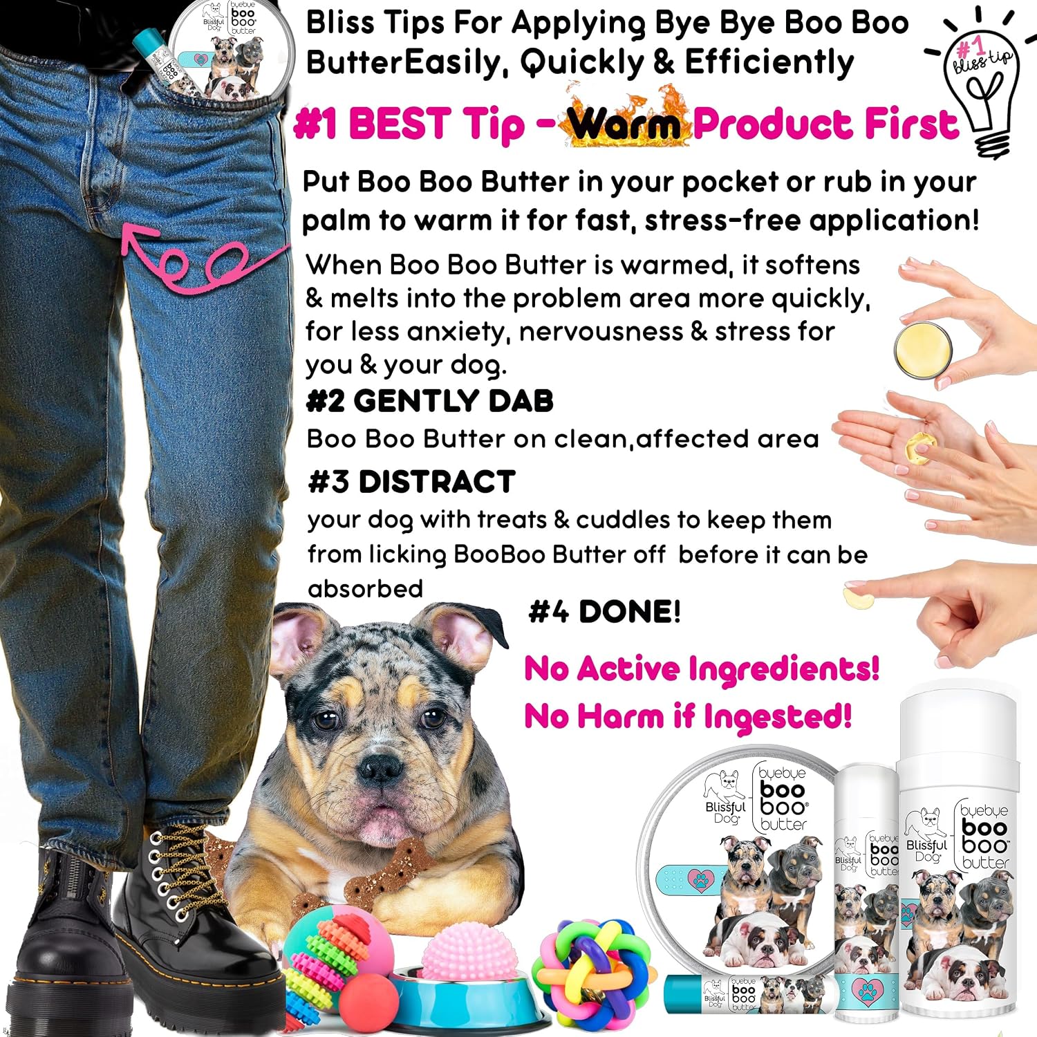 The Blissful Dog Olde ENGLISHE Bulldogge Booboo Butter – Tubo de 0.50 oz
