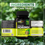Cápsulas de Moringa Orgánica 1000mg - Suplemento Puro de Hoja de Moringa