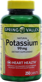Potasio 99 mg (Gluconato de Potasio 595 mg), 250 Caplets