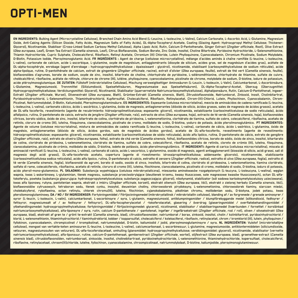 Optimum Nutrition Opti-Men Comprimidos Multivitamínicos, 90 comprimidos