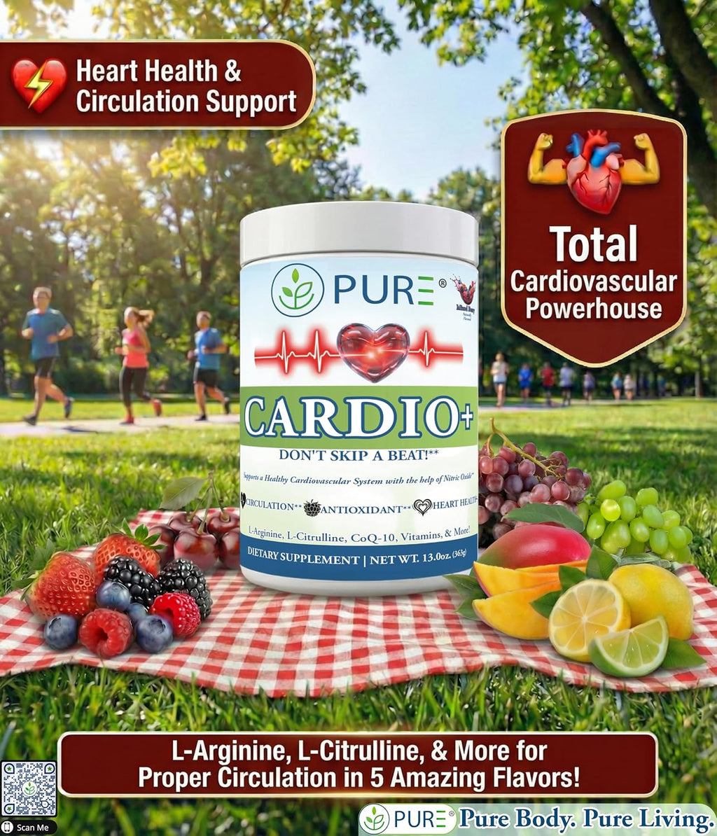 PURE® Cardio+ - Polvo para Apoyo Cardiovascular con L-Arginina y L-Citrulina - 363g