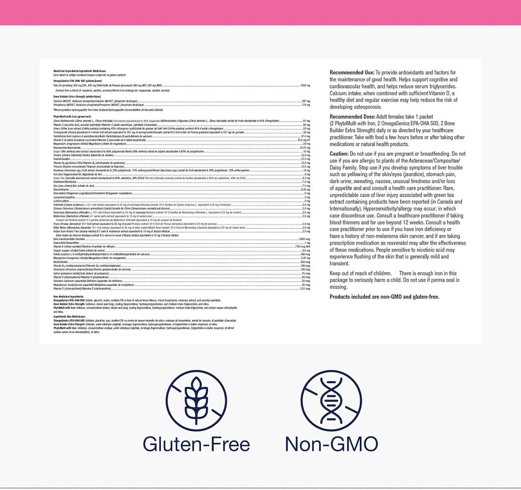 Metagenics Wellness Essentials Women’s - Sobres Diarios - Multivitamínico, Omega-3 y Antioxidantes - No-GMO, Sin Gluten (30 Sobres)