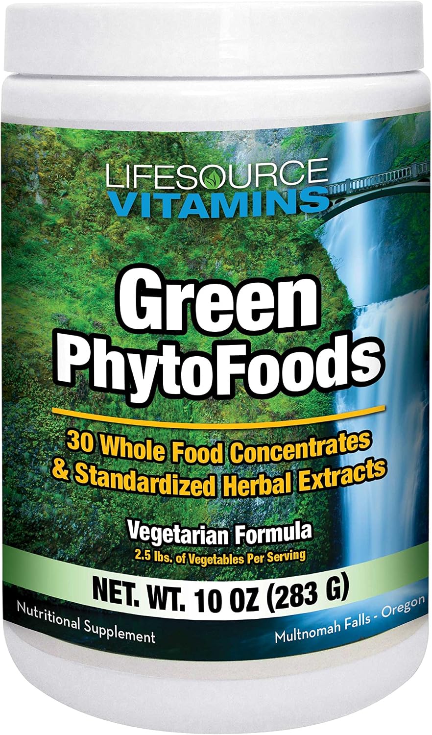 LifeSource Vitamins Green Phyto Foods 10 oz - 27 Organic Veggies - 72 Minerals