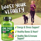NATURELO Women's Daily Multivitamin with Vitamin B12, 120 Capsules, Energy Support, Whole Food Supplement, Non-GMO, Soy-Free, Gluten-Free, 4 Month Supply
