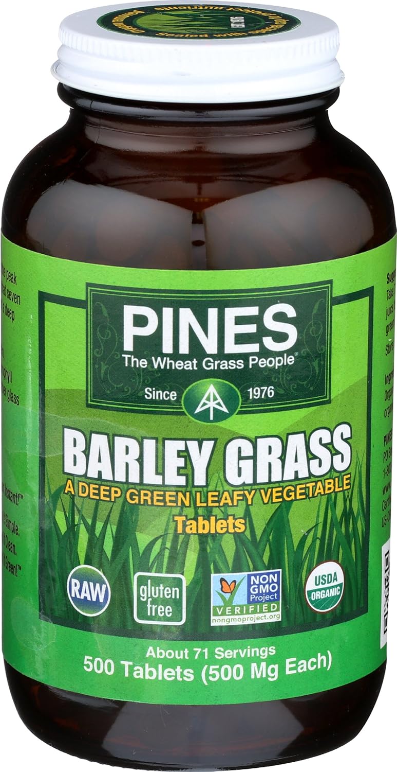 Pines Hierba de Cebada Orgánica, 500 Tabletas