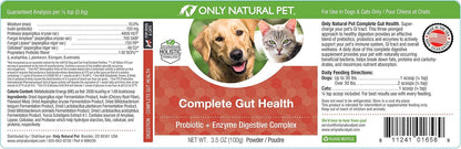 Only Natural Pet Complete Gut Health Complex - Probióticos y Enzimas Digestivas para Perros y Gatos - 100 gramos en polvo – Image 5