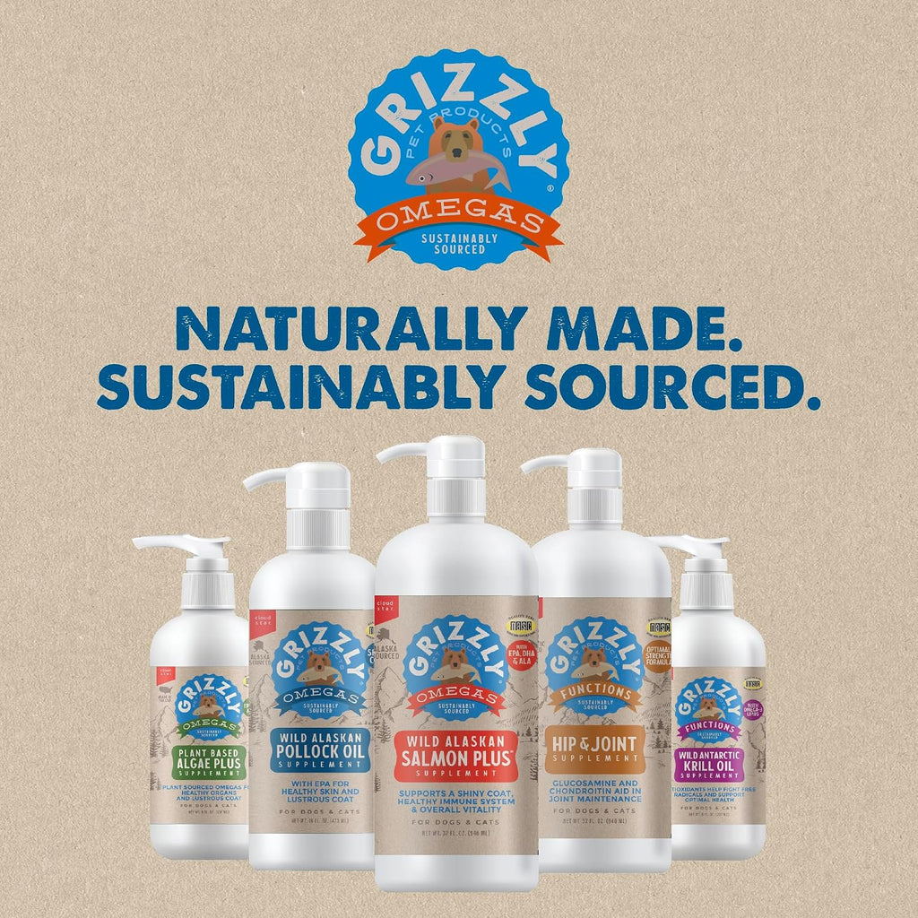 Grizzly Pollock Oil - Suplemento Alimenticio para Perros, 1.89 L (64 oz)