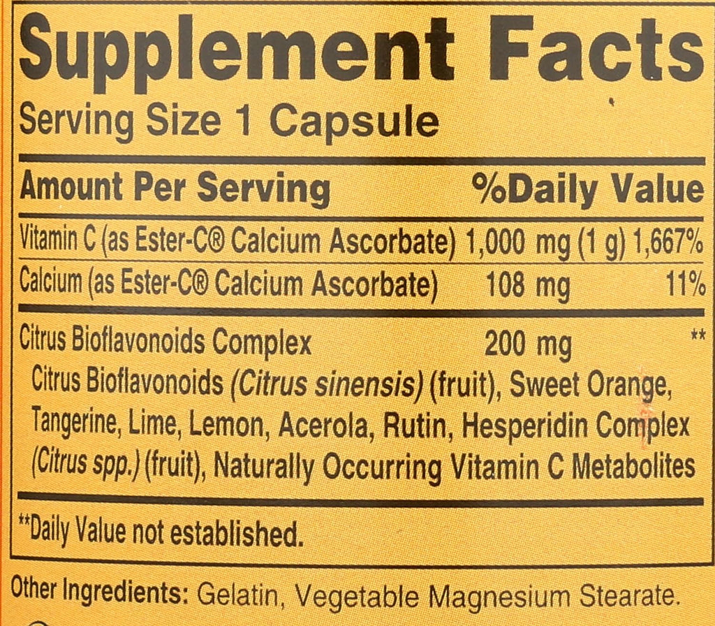 Ester-Vitamina C con Bioflavonoides Cítricos 1000 mg 90 Cápsulas