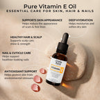 Ultra Pure Vitamin E Oil – 100% Natural D-Alpha Tocopherol from Wheat Germ – Thick Amber Oil, Not a Blend – Glass Bottle & Dropper