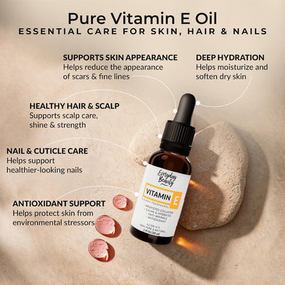 Ultra Pure Vitamin E Oil – 100% Natural D-Alpha Tocopherol from Wheat Germ – Thick Amber Oil, Not a Blend – Glass Bottle & – Image 2