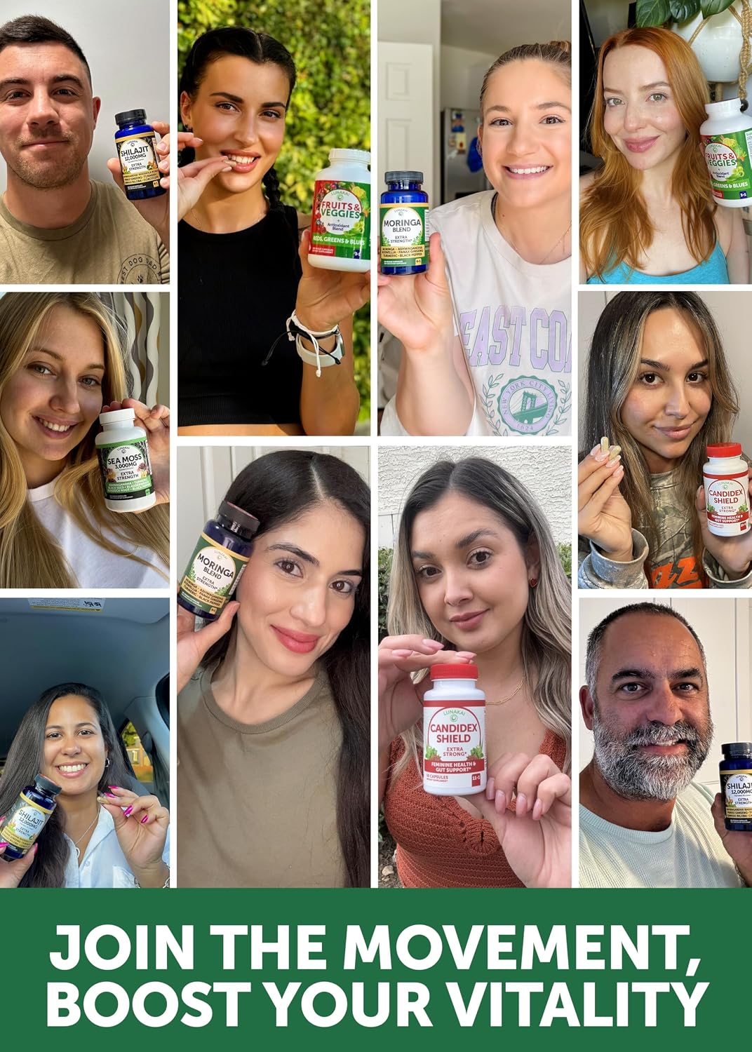 Lunakai Cápsulas de Moringa Pura – Extracto de Hoja de Moringa con Ashwagandha, Boswellia, Ginseng y Cúrcuma, 60 cápsulas
