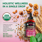 Complejo de Vitamina B Orgánico USDA - B5 Ácido Pantoténico, B12 Metilcobalamina, B1 Tiamina, B6 Piridoxina, B7 Biotina, B9 Fólico, B3 Niacinamida - Gotas Líquidas con Sabor a Baya Natural, 59 ml