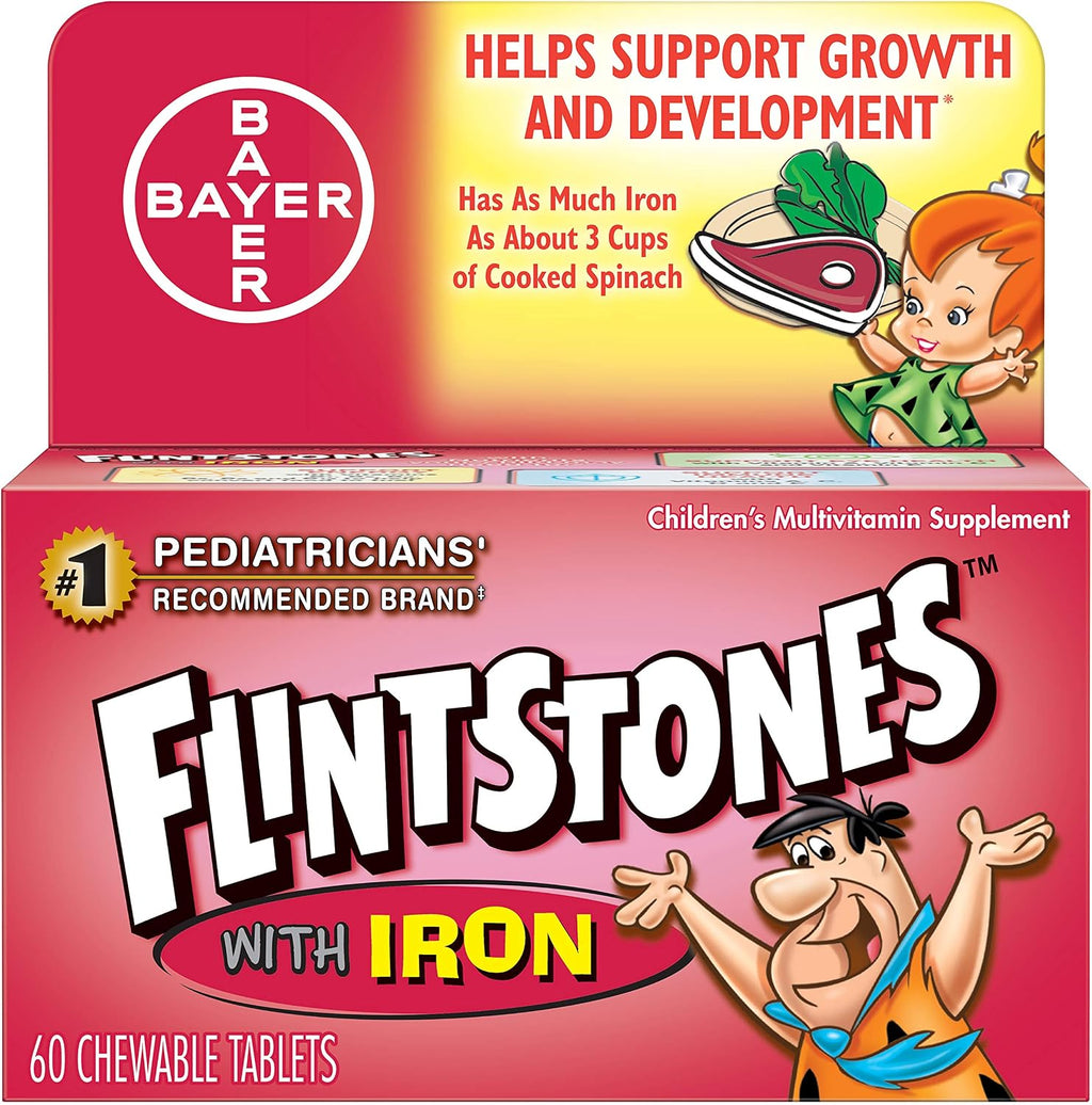 Flintstones Plus Iron Vitaminas Masticables con Hierro - 60 unidades