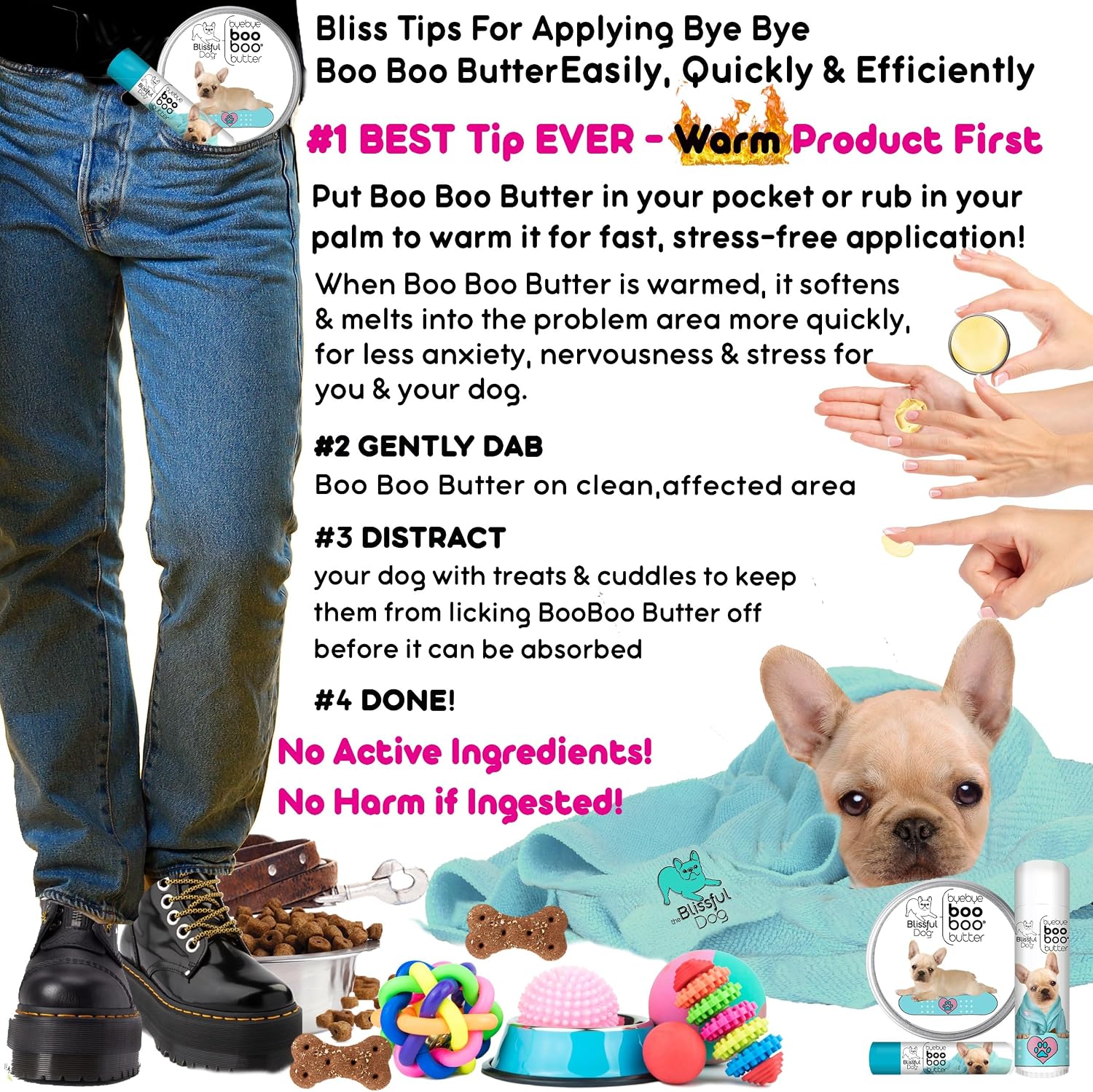The Blissful Dog 8 oz TIN French Bulldog Booboo Butter