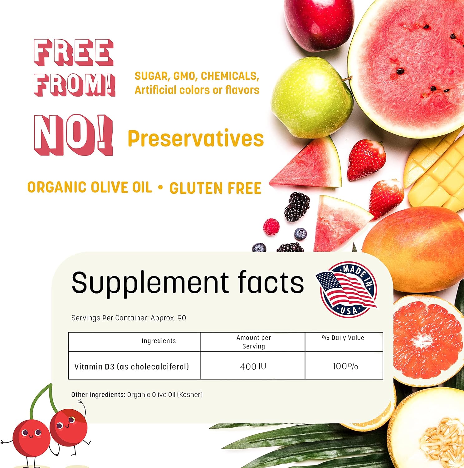 GreenPeach Gotas Orgánicas de Vitamina D para Bebés e Infantes - Vegetariano, Sin Azúcar ni Saborizantes, No GMO - Pack de 1
