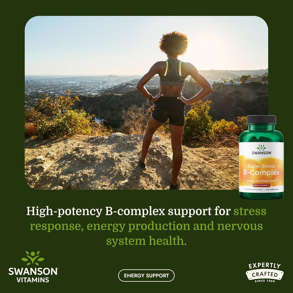 Swanson Super Stress B-Complex con Vitamina C (100 Cápsulas)