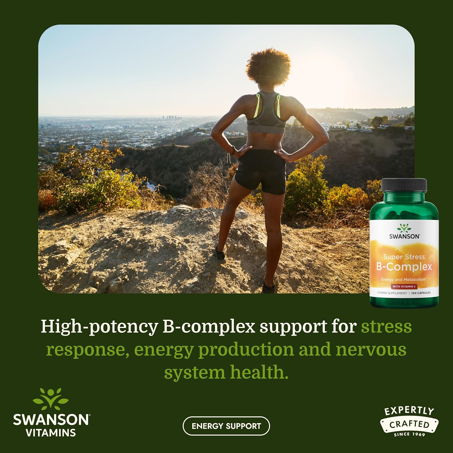 Swanson Super Stress B-Complex con Vitamina C (100 Cápsulas)