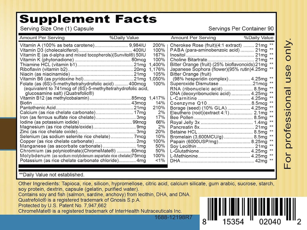Priority One Vitamins - Complete One Daily - Multivitamin and Mineral Complex - 90 Capsules