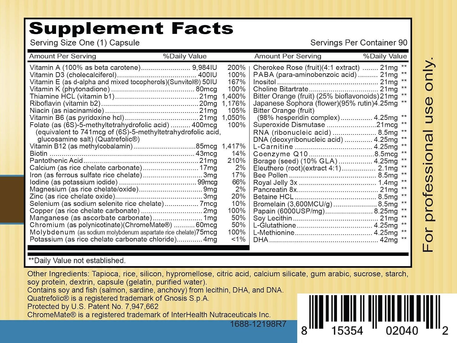 Priority One Vitamins - Complete One Daily - Multivitamin and Mineral Complex - 90 Capsules