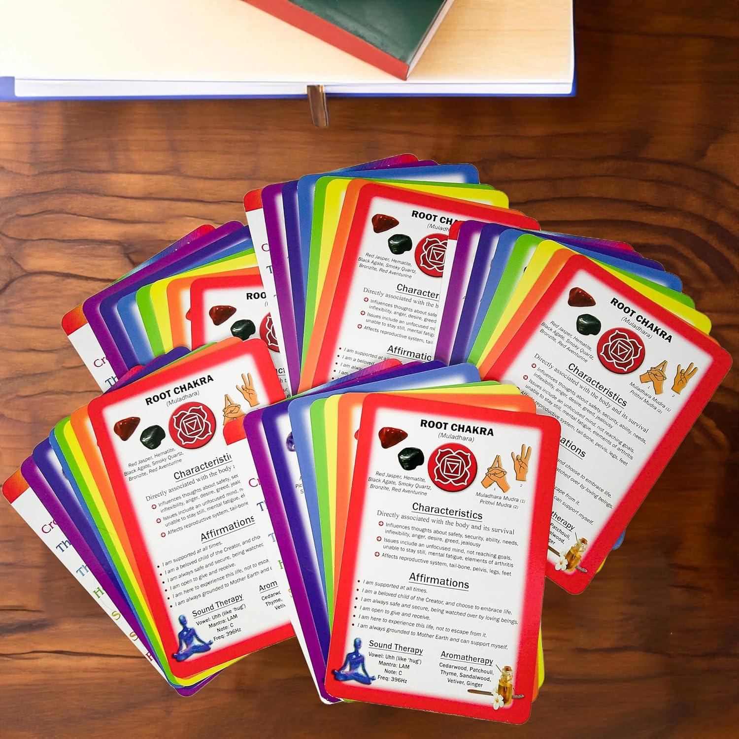 Cartas de Sanación de Chakras para Reiki - 5 Juegos, 40 Cartas | Afirmaciones y Meditaciones