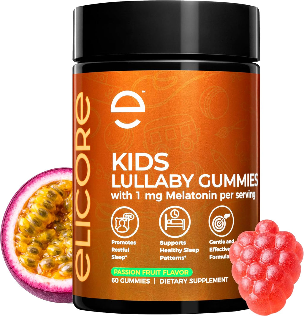 Gomitas de Melatonina 1 mg para Niños con Vitamina B6 y Sabor a Maracuyá - 2 Meses de Suministro