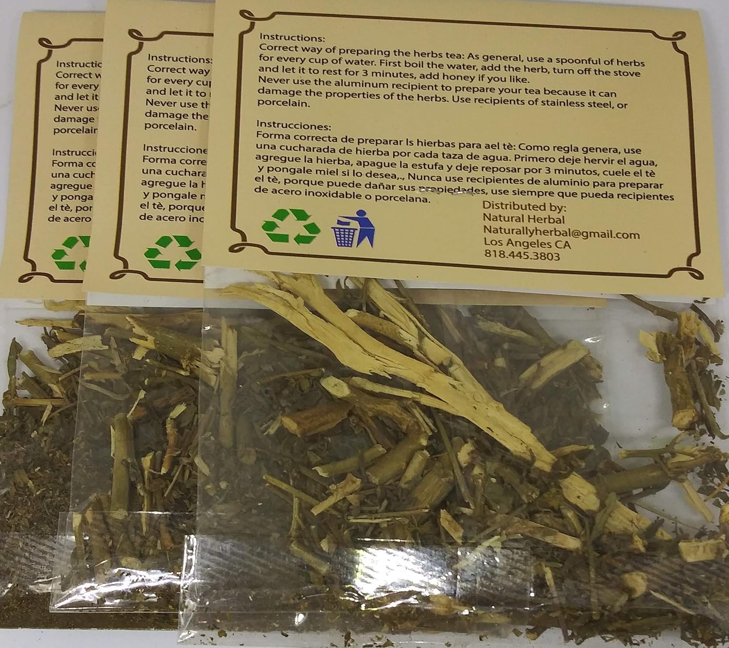 Ruda (Rue) Hierba Natural - 1/4 oz (3 Paquetes)