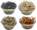 Shatavar, Safed Musli, Ashwagandha, Kaunch Beej Combo Pack - Semillas (200g, 50g cada una)
