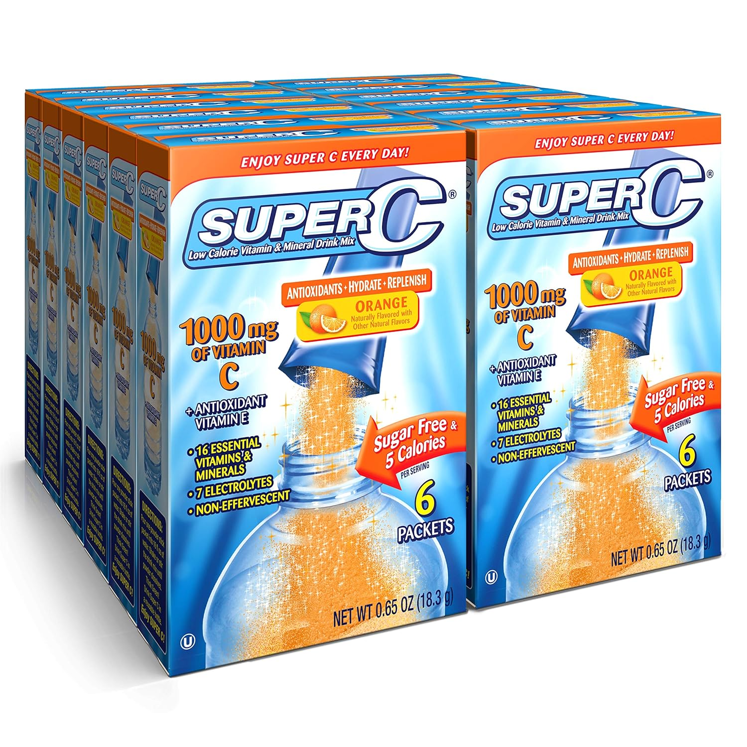 Super C Singles to Go - Pack Variado de 30 Sobres de Vitamina C en Polvo