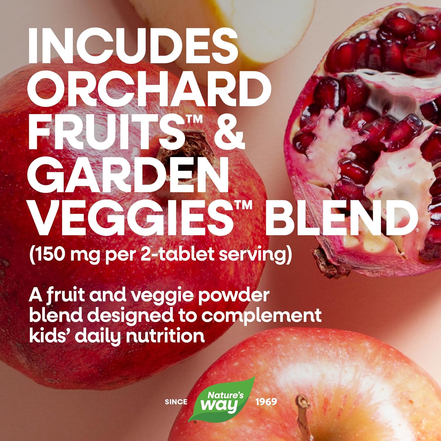 Nature's Way Alive! Multivitamínico masticable para niños con frutas y verduras, sabor cereza, 120 comprimidos