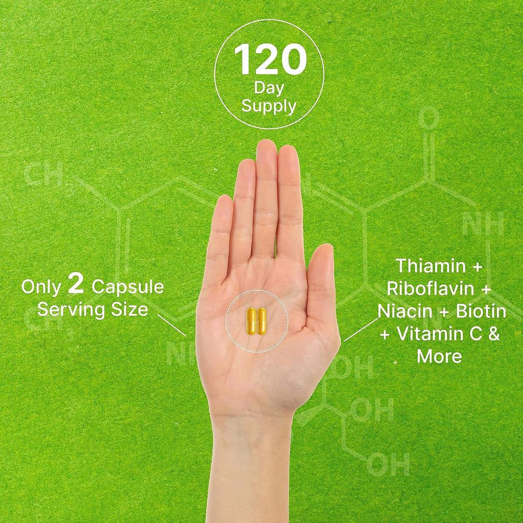 Complejo B Bioactivo con Vitaminas Metiladas y Vitamina C - 240 Cápsulas Veganas