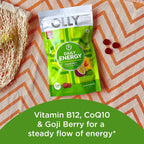 OLLY Daily Energy Gominolas de Vitamina B12, CoQ10 y Goji Berry, Sin Cafeína, Sabor Tropical - 120 unidades
