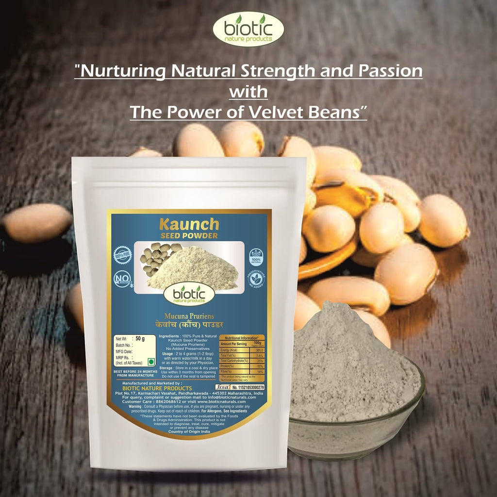 Biotic Mezcla de Polvos Ayurvédicos: Safed Musli, Ashwagandha, Shatavari, Gokhru, Vidarikand y Kaunch – 300g