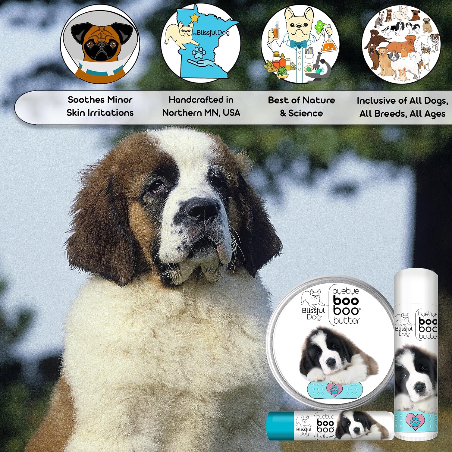 St. Bernard Booboo Butter – Natural Dog Balm (0.50 oz Tube)