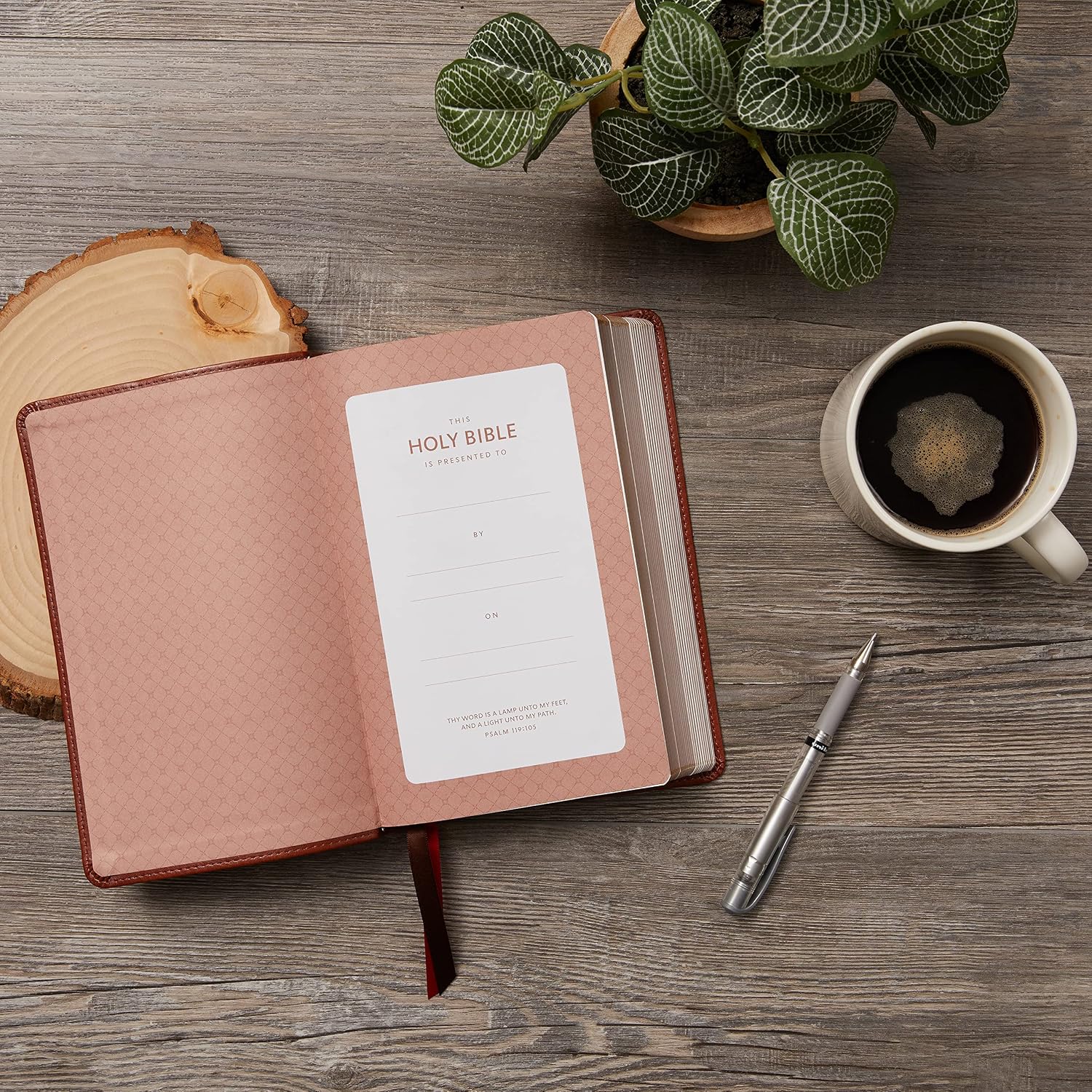 Biblia KJV Letra Grande con Referencias Cruzadas - Piel Marrón - Tamaño Personal