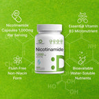 Vitamina B3 Niacinamida 1000 mg - 500 Cápsulas - Sin Rubor