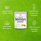 Polvo de Limón Orgánico, 454g – Liofilizado – Rico en Vitamina C – Sabor a Zumo de Limón Natural – Sin OMG, Sin Rellenos, Sin Azúcar