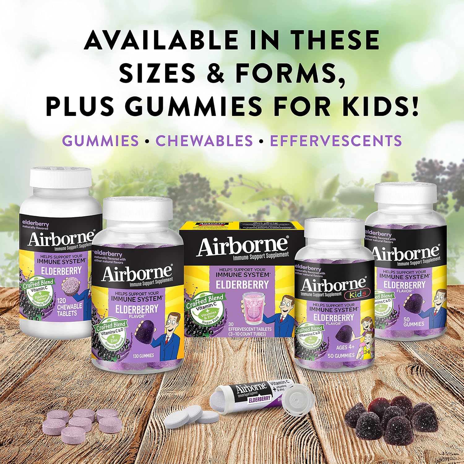 Airborne Gominolas de Saúco + Zinc y Vitamina C para Adultos, 60 gomitas