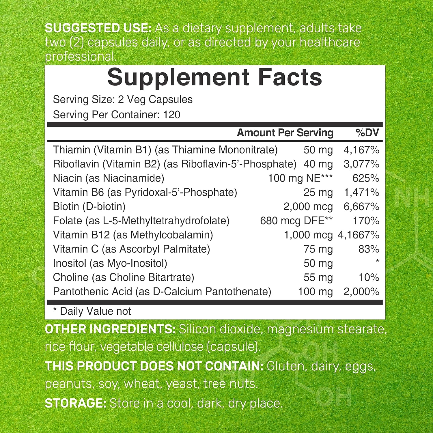 Complejo B Bioactivo con Vitaminas Metiladas y Vitamina C - 240 Cápsulas Veganas